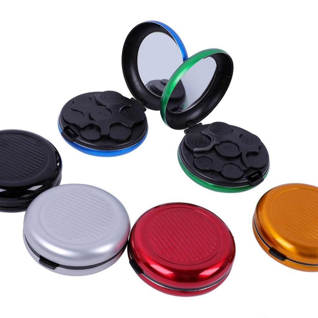 Portable Euro Coin Storage Box - Compact Money Organizer with Built-in Mirror for Travel and Home Use
