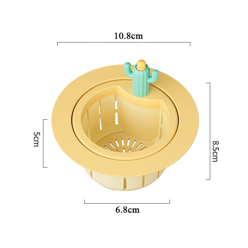 Cactus Sink Drain Strainer Press Automatic Dumping Basket Multi-functional Use Filter Net For Tub Kitchen Waste Collector Kitchen Gadgets